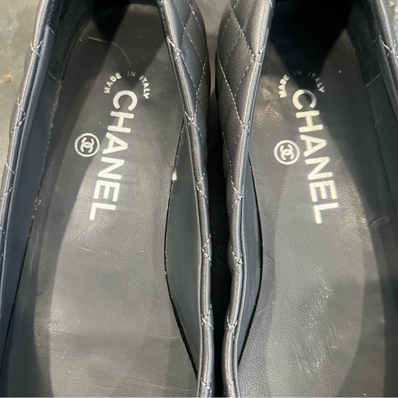 Chanel Quilted Cap Toe Ballet Flats Grey/Black - Picture 5 of 7